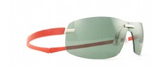 Image showing the Tag Heuer Panorama TH3521 304 Sunglasses. This is a Scarlet Rimless Wrap Around shaped frame in Silicone Rubber shown here at an angle.